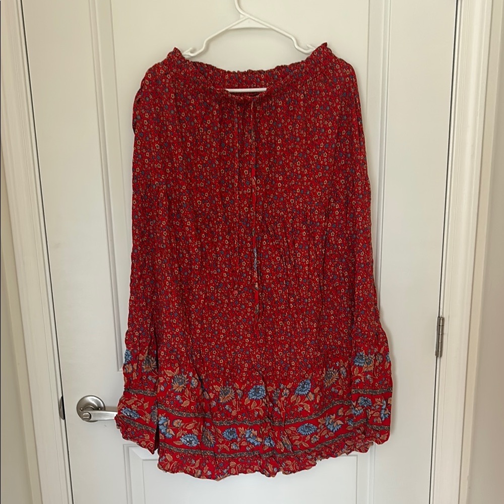 Red Floral Skirt